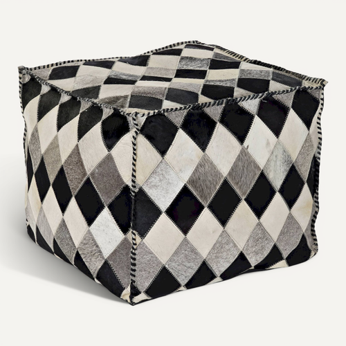 Pouf Effet Cuir Marron Romos élégant Et Confortable