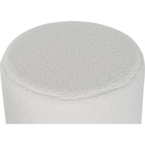 Pouf élégant Blanc Noir En Polyester Confort Et Style