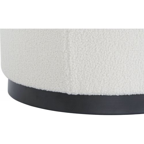 Pouf élégant Blanc Noir En Polyester Confort Et Style