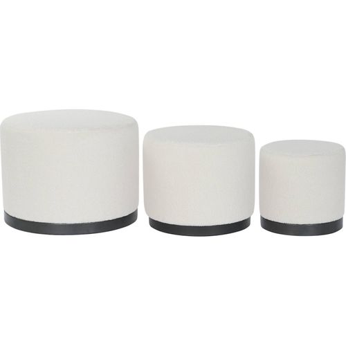 Pouf élégant Blanc Noir En Polyester Confort Et Style