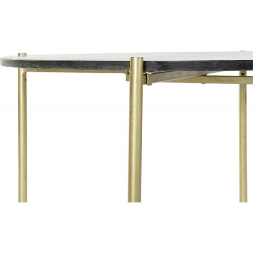 Table Basse élégance Marbre Noir Et Pieds Dorés