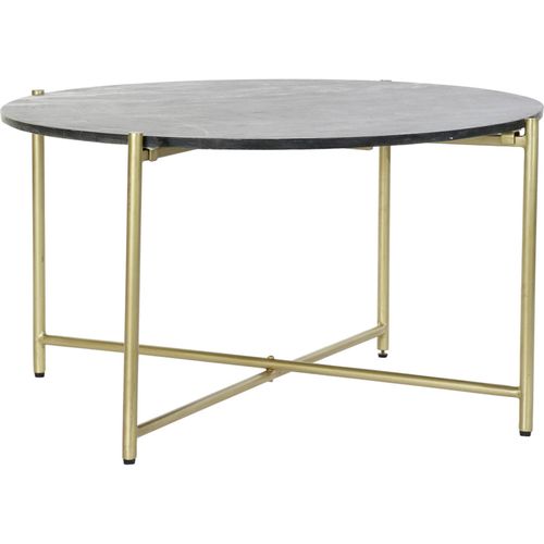 Table Basse élégance Marbre Noir Et Pieds Dorés