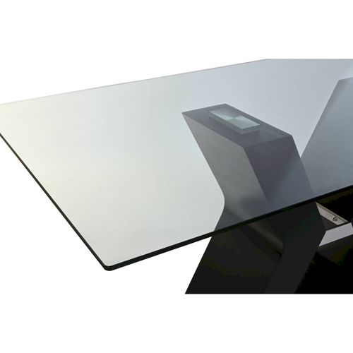 Table à manger Design En Verre Trempé Noir Chic - Table BUT
