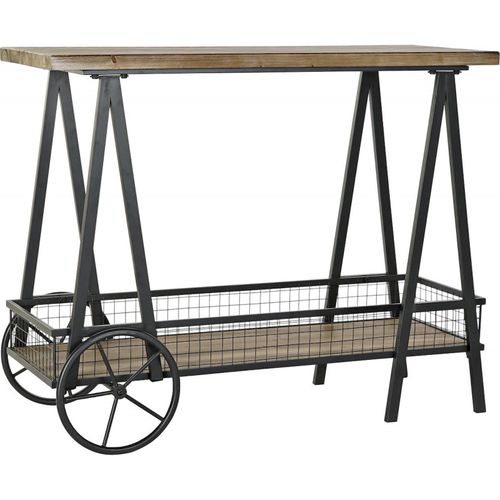 Console élégante Industrielle Avec Rangement Et Roues