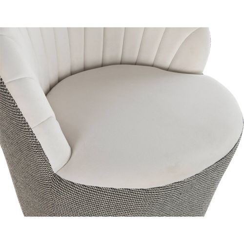 Fauteuil Chic Pied Doré Motif Pied-de-poule élégant