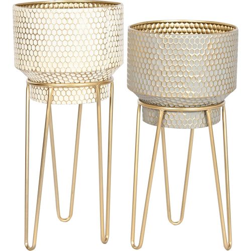Cache-pot Design Moderne Bicolore élégant En Métal