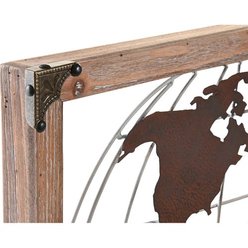 Décoration Murale Carte Du Monde En Métal Esprit Loft Cuivre Naturel