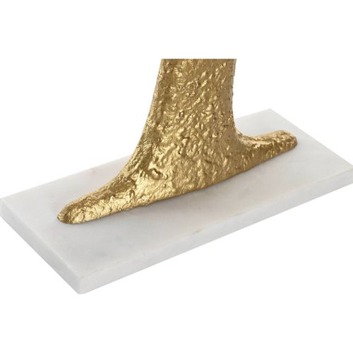 Arbre Décoratif Doré En Aluminium Sur Base Marbre Blanc