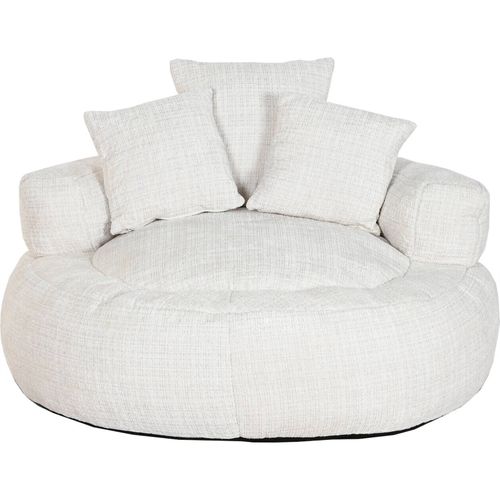 Fauteuil Confortable En Polyester Blanc Style Scandinave