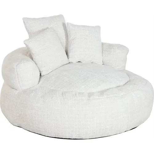 Fauteuil Confortable En Polyester Blanc Style Scandinave