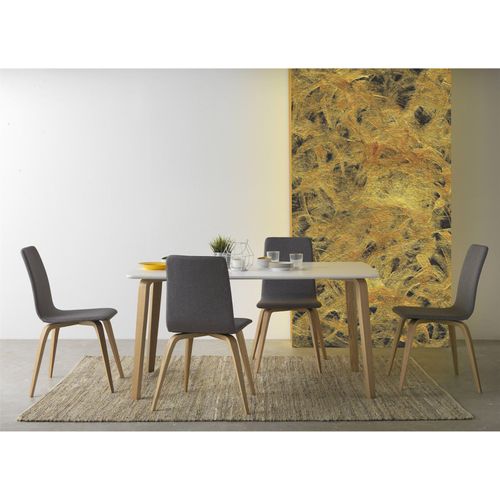 Chaise Bois Tapissée Gris Design Scandinave Confort élégant