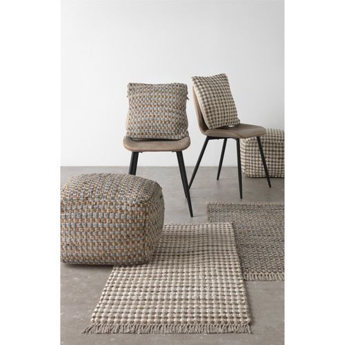 Pouf Tissé Main En Coton Et Jute Naturel Multifonction Intérieur