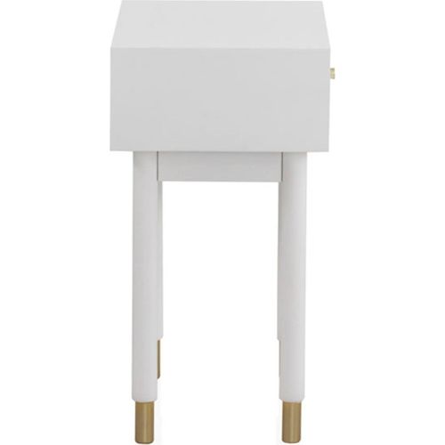 Table De Chevet Blanche Laquée Détail Doré élégant