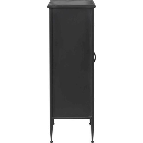 Vitrine Métal Noir Style Industriel Porte Verre Ondulé