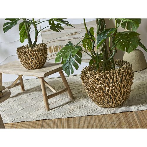 Cachepot En Bois Naturel Avec Intérieur Plastifié élégant