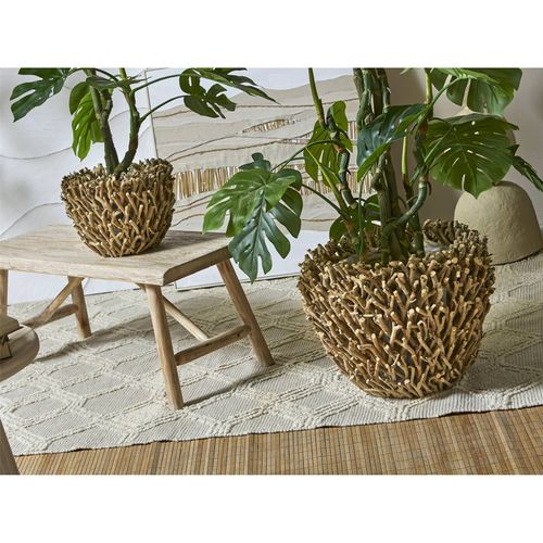 Cachepot En Bois Naturel Avec Intérieur Plastifié élégant