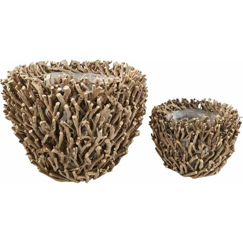 Cachepot En Bois Naturel Avec Intérieur Plastifié élégant