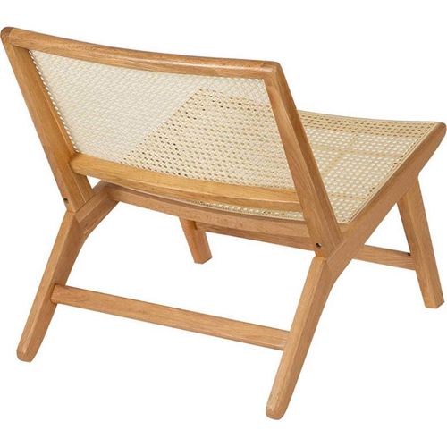 Fauteuil En Bois De Chêne Style Bali Assise Tressée Naturelle