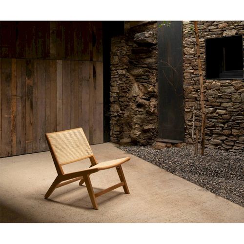 Fauteuil En Bois De Chêne Style Bali Assise Tressée Naturelle