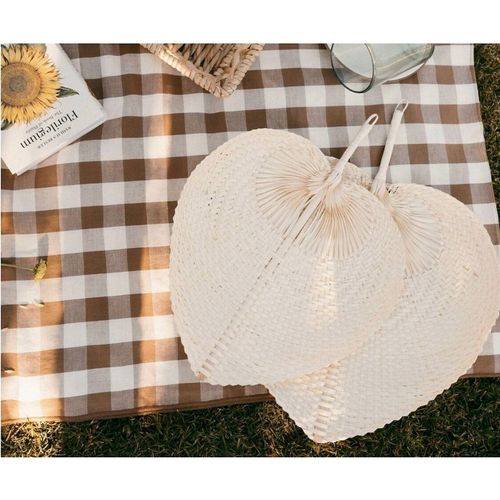 Nappe Vichy Marron En Lin Et Coton Écoresponsable