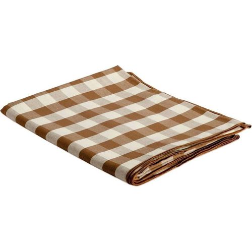 Nappe Vichy Marron En Lin Et Coton Écoresponsable