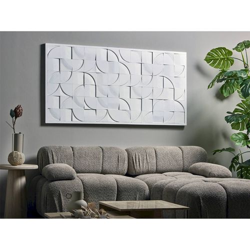 Panneau Mural Sculpté Blanc Design Contemporain En Relief