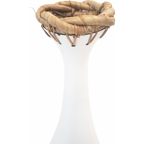Vase Bambou Blanc Tressage Naturel Décoration élégante