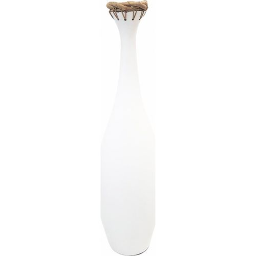 Vase Bambou Blanc Tressage Naturel Décoration élégante