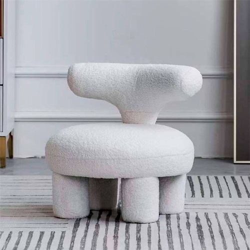 Fauteuil Rond En Polyester Blanc Design Contemporain élégant
