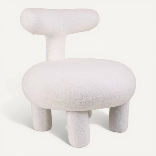Fauteuil Rond En Polyester Blanc Design Contemporain élégant