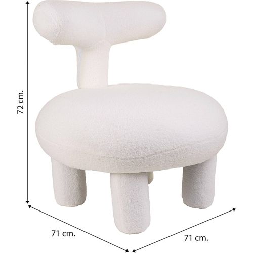 Fauteuil Rond En Polyester Blanc Design Contemporain élégant