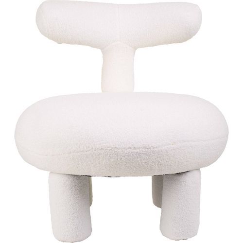 Fauteuil Rond En Polyester Blanc Design Contemporain élégant