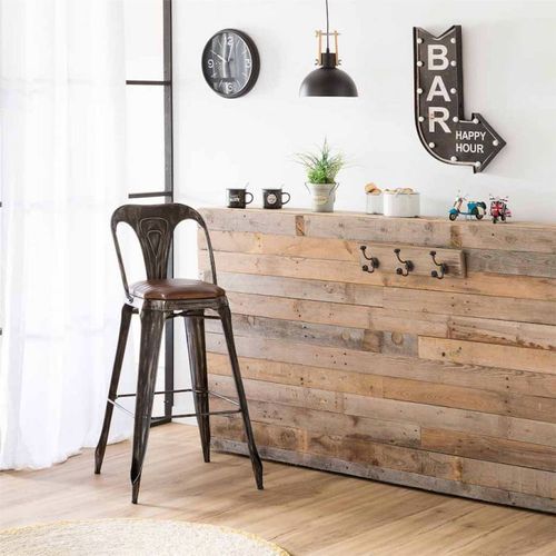 Plaque Décorative LED Noire Flèche Ambiance Bar Happy Hour