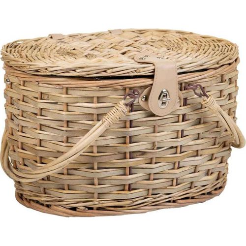 Panier Pique Nique En Osier Gris Avec Service Pour Deux Personnes