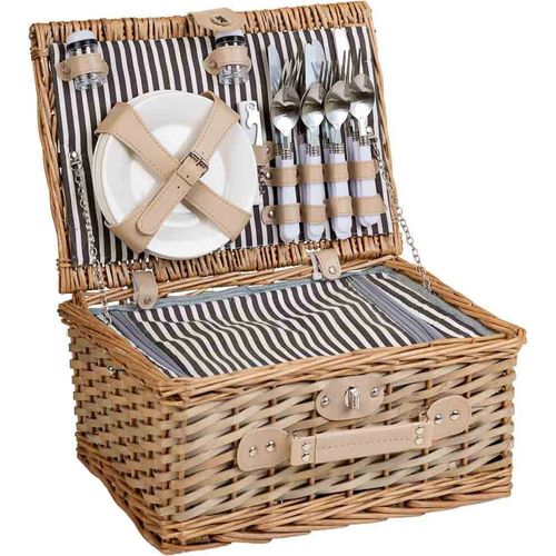 Panier Pique Nique Naturel Gris Pour Deux Personnes élégant