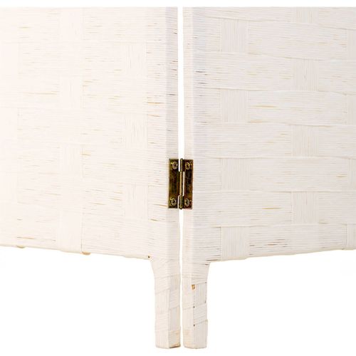 Paravent Décoratif Tressé En Papier Blanc Élégant