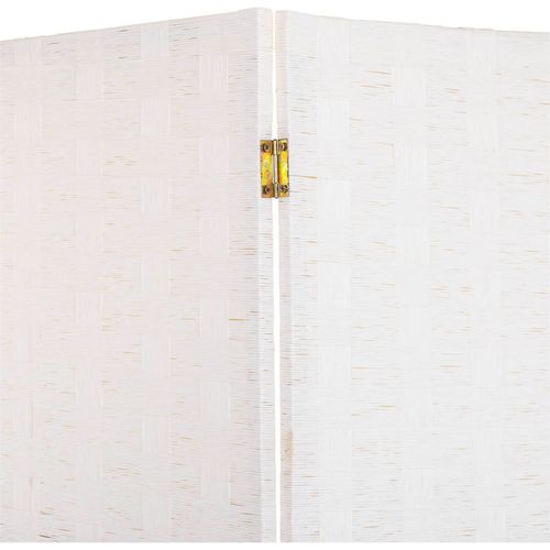 Paravent Décoratif Tressé En Papier Blanc Élégant