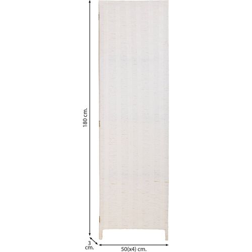 Paravent Décoratif Tressé En Papier Blanc Élégant