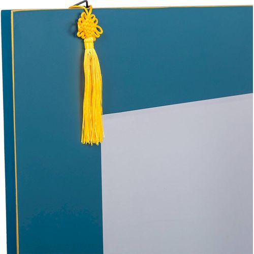 Miroir Mural Rectangulaire Bleu Contemporain Cadre Métal