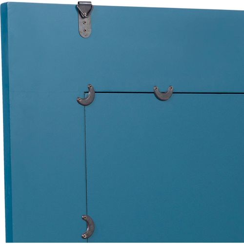 Miroir Mural Rectangulaire Bleu Contemporain Cadre Métal