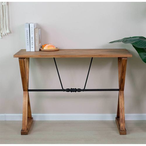 Console D'entrée Bois Et Métal Style Contemporain Naturel