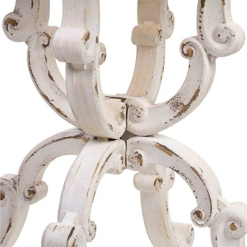 Table Ronde Romantique Bois Blanc Vieilli Esprit Vintage