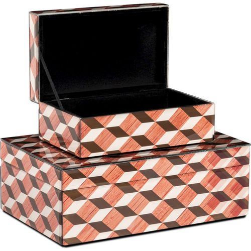 Boîte De Rangement Design En Verre Et Mdf Couleurs Multiples - Boite de ...