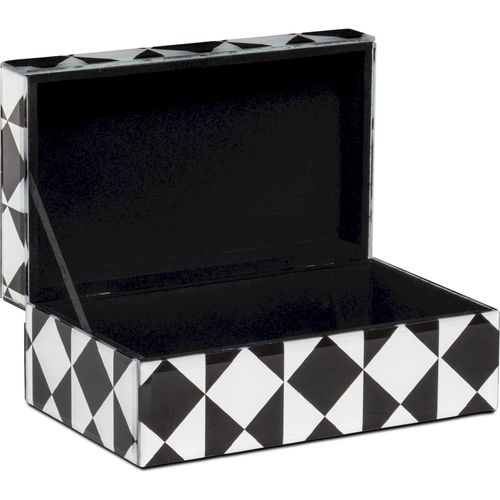 Boîte De Rangement Design Verre Et Mdf Noir Blanc élégant