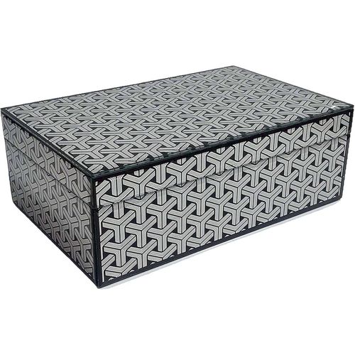 Boîte De Rangement Design Noir Et Blanc Motif Géométrique
