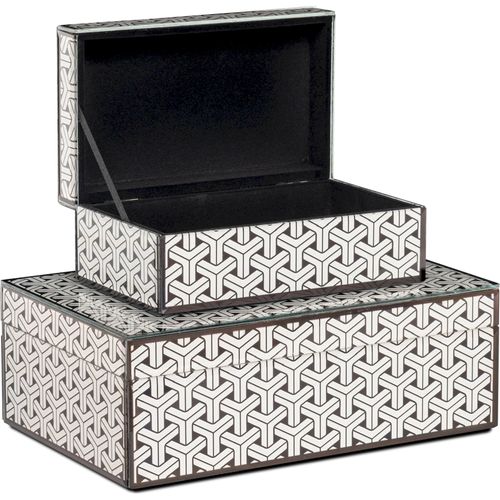 Boîte De Rangement Design Noir Et Blanc Motif Géométrique