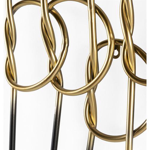 Sculpture Murale Métal Doré Et Noir Design Contemporain