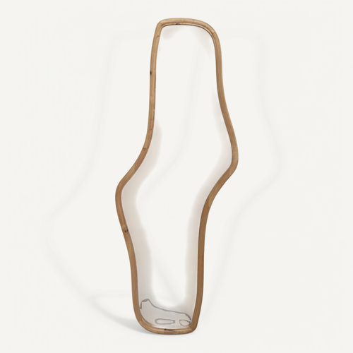 Miroir Mural Naturel Kim De 179 Cm - Forme Organique, Couleur Beige, Neuf