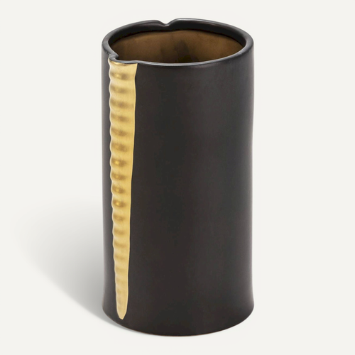 Vase En Céramique Noir Doré Design Contemporain élégant