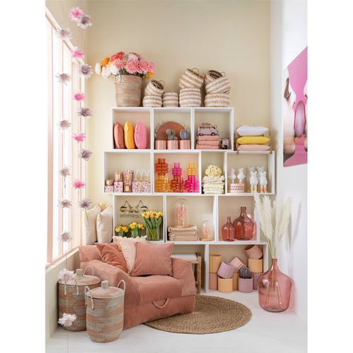 Vase Bouteille En Verre Rose Décoratif Style Terra